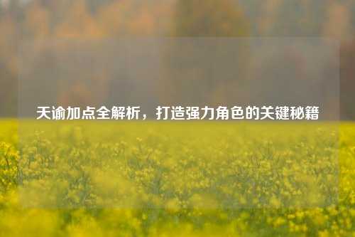 天谕加点全解析，打造强力角色的关键秘籍