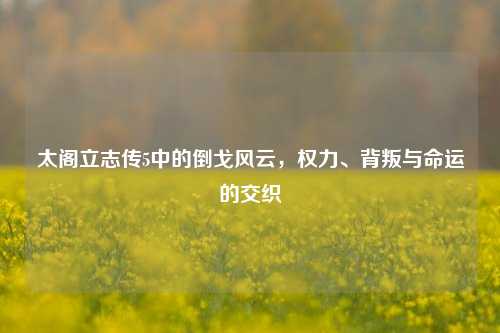 太阁立志传5中的倒戈风云，权力、背叛与命运的交织