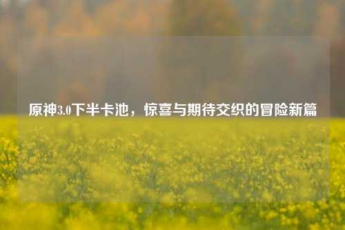 原神3.0下半卡池，惊喜与期待交织的冒险新篇