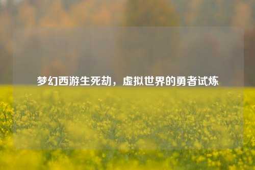 梦幻西游生死劫，虚拟世界的勇者试炼