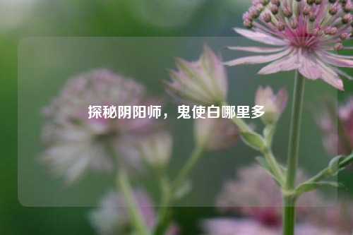 探秘阴阳师，鬼使白哪里多