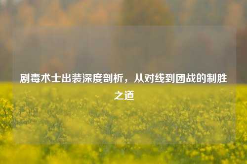 剧毒术士出装深度剖析，从对线到团战的制胜之道
