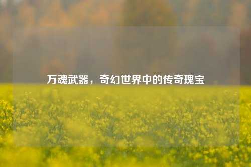 万魂武器，奇幻世界中的传奇瑰宝