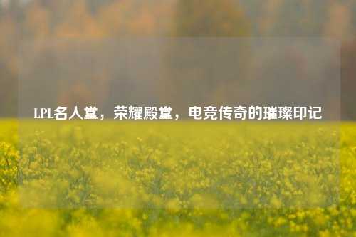 LPL名人堂，荣耀殿堂，电竞传奇的璀璨印记