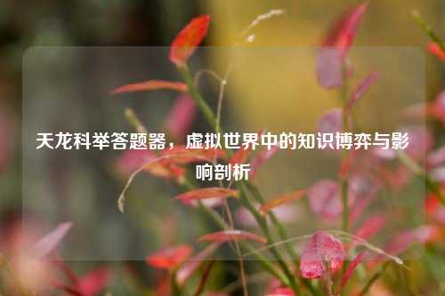 天龙科举答题器，虚拟世界中的知识博弈与影响剖析