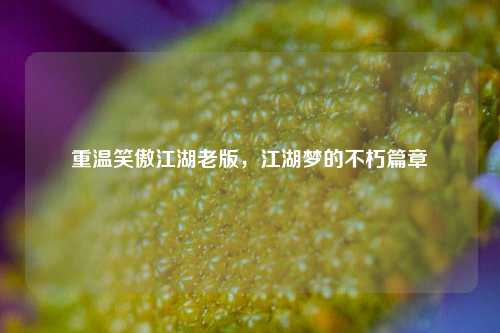 重温笑傲江湖老版，江湖梦的不朽篇章
