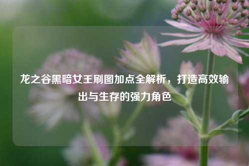 龙之谷黑暗女王刷图加点全解析，打造高效输出与生存的强力角色