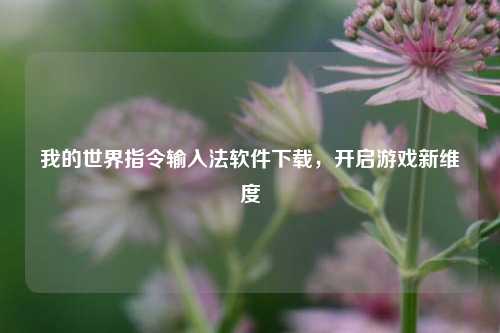 我的世界指令输入法软件下载，开启游戏新维度