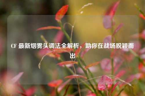 CF 最新烟雾头调法全解析，助你在战场脱颖而出