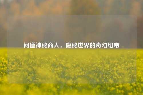 问道神秘商人，隐秘世界的奇幻纽带