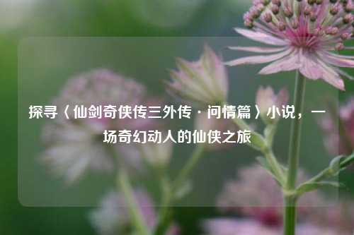 探寻〈仙剑奇侠传三外传·问情篇〉小说，一场奇幻动人的仙侠之旅