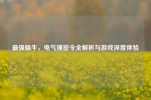 最强蜗牛，电气锤密令全解析与游戏深度体验