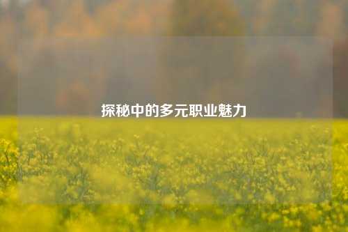 探秘中的多元职业魅力
