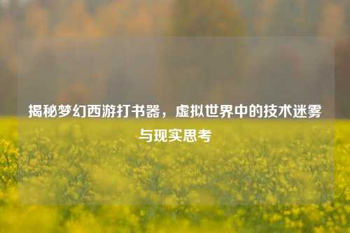揭秘梦幻西游打书器，虚拟世界中的技术迷雾与现实思考