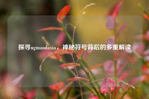 探寻ngmaodaxia，神秘符号背后的多重解读
