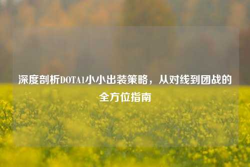 深度剖析DOTA1小小出装策略，从对线到团战的全方位指南