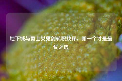 地下城与勇士女鬼剑转职抉择，哪一个才是最优之选