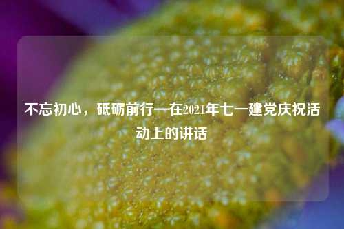 不忘初心，砥砺前行—在2021年七一建党庆祝活动上的讲话