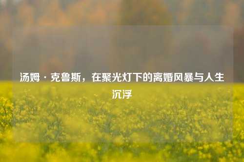 汤姆·克鲁斯，在聚光灯下的离婚风暴与人生沉浮