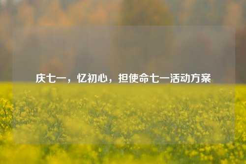 庆七一，忆初心，担使命七一活动方案