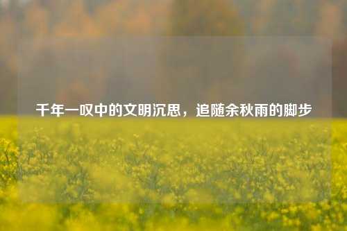 千年一叹中的文明沉思，追随余秋雨的脚步