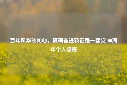 百年风华映初心，砥砺奋进新征程—建党100周年个人感悟