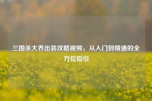 三国杀大乔出装攻略视频，从入门到精通的全方位指引