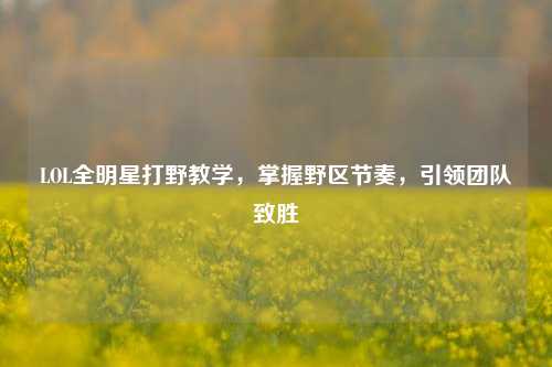 LOL全明星打野教学，掌握野区节奏，引领团队致胜