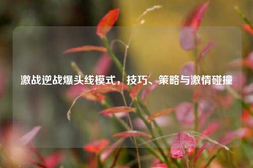 激战逆战爆头线模式，技巧、策略与激情碰撞