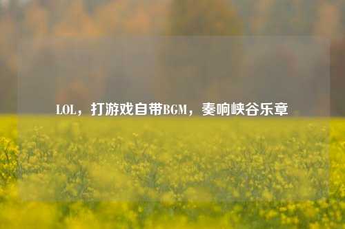 LOL，打游戏自带BGM，奏响峡谷乐章