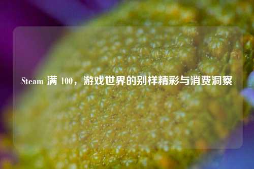 Steam 满 100，游戏世界的别样精彩与消费洞察