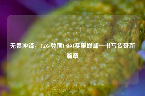 无畏冲锋，FaZe登顶CSGO赛事巅峰—书写传奇新篇章