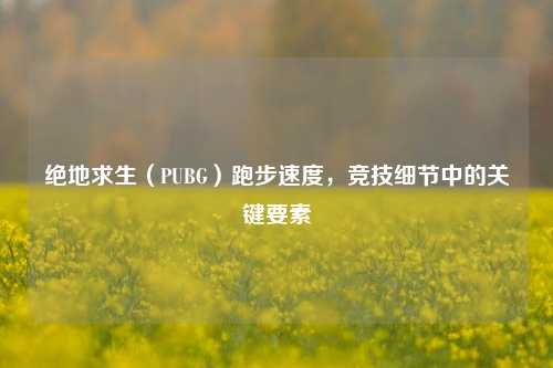 绝地求生（PUBG）跑步速度，竞技细节中的关键要素