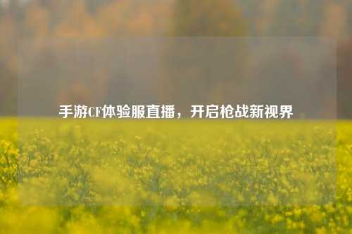 手游CF体验服直播，开启枪战新视界