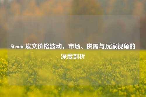 Steam 埃文价格波动，市场、供需与玩家视角的深度剖析