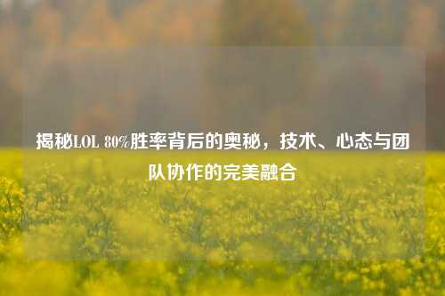 揭秘LOL 80%胜率背后的奥秘，技术、心态与团队协作的完美融合