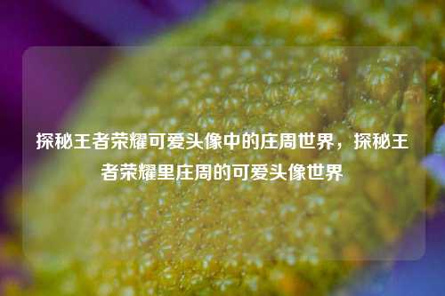 探秘王者荣耀可爱头像中的庄周世界，探秘王者荣耀里庄周的可爱头像世界